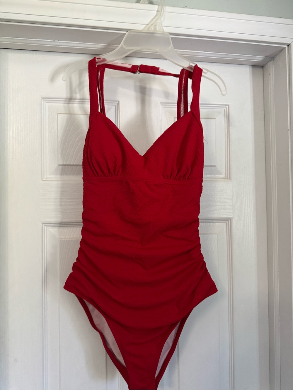 Cupshe Womens' Red Ruched One-Piece Swimsuit